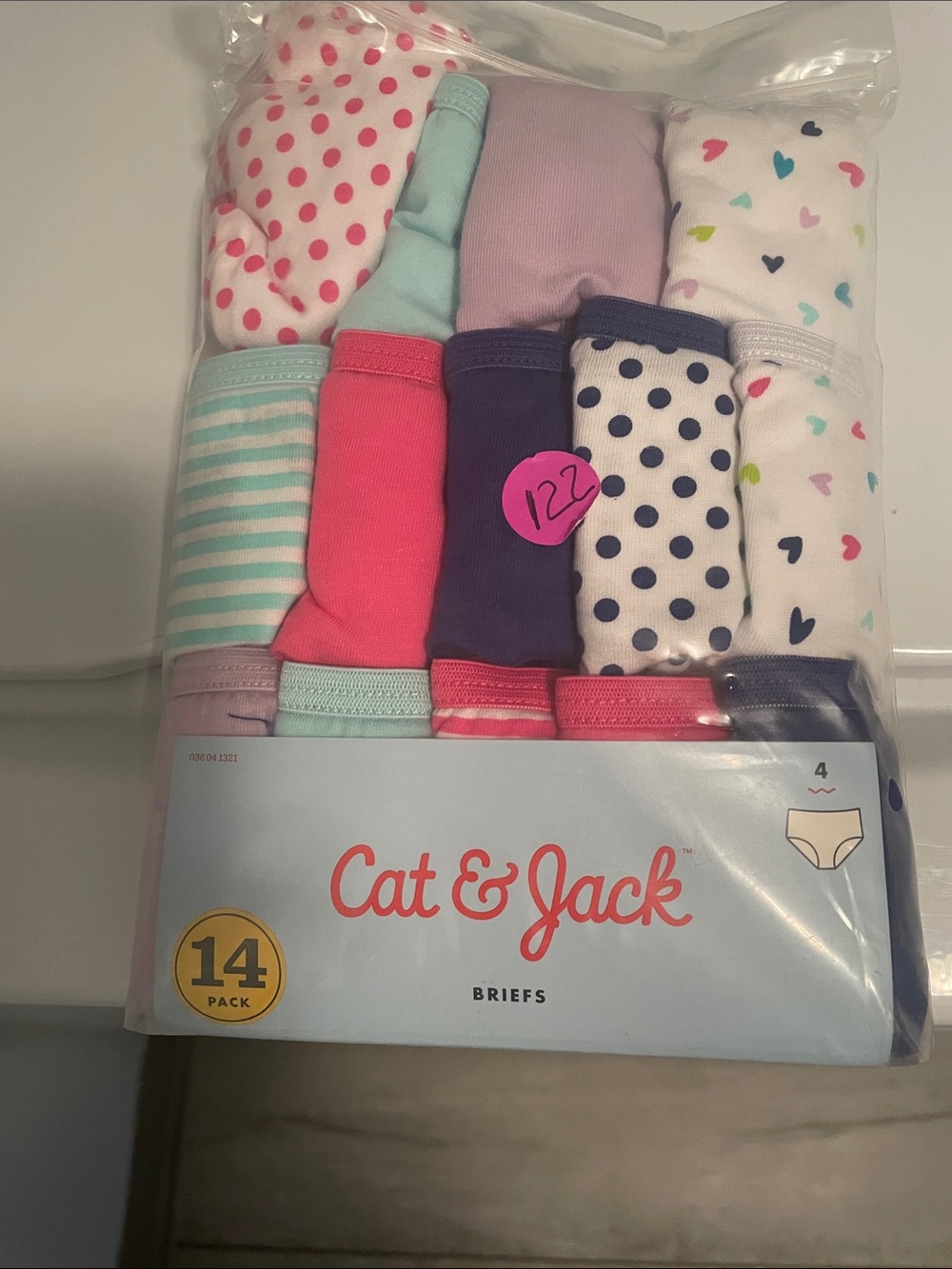 Cat & Jack Girls Briefs Pack — Pink, Mint, Lavender, Navy, White
